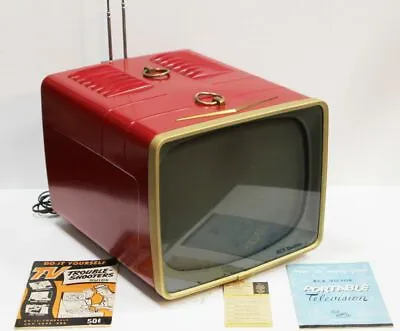 Vintage 1957 RCA Victor Wayfarer 14  Television TV Red Special 14-S-7070G W/ Tag • $1499.99