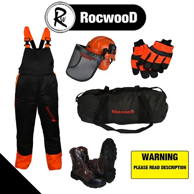 £139.99 • Buy Chainsaw Safety Kit Bib Brace Trousers Helmet Boots Gloves Forestry Protection 