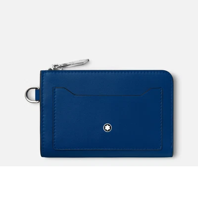 £226.51 • Buy Key Pouch For Men Montblanc Meisterstück 129690 Blue Leather Zip Card Case Hook