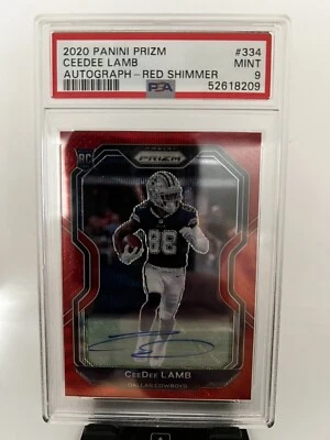 $300 • Buy 2020 Panini Prizm Ceedee Lamb Red Wave Rookie Auto /149 PSA 9 #334 READ