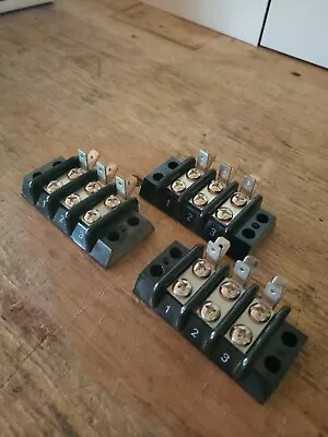 3 Position Wire Terminal Block...lot Of 3 Pcs..split..one Intwo Out..see Pics! • $12.99