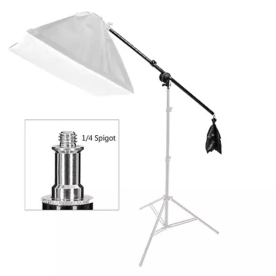 Studio Boom Arm 140cm Telescopic Extension Light Stand Grip Photography Softbox • £20.36