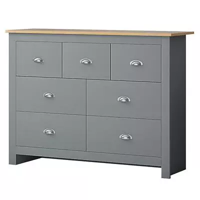 £139.93 • Buy Matt Grey Oak Top Modern Chest Of Drawers Merchant Chest Deep Storage Tall Wide