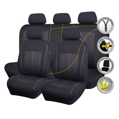 $49.99 • Buy Universal Jacquard Car Seat Covers Full Set Rear Split 40/60 50/50 60/40 Sports