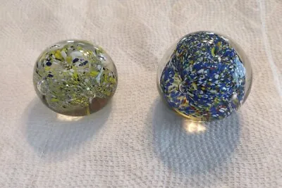 Lot Of 2 Vintage Millefiori Paperweights Glass • $14.99