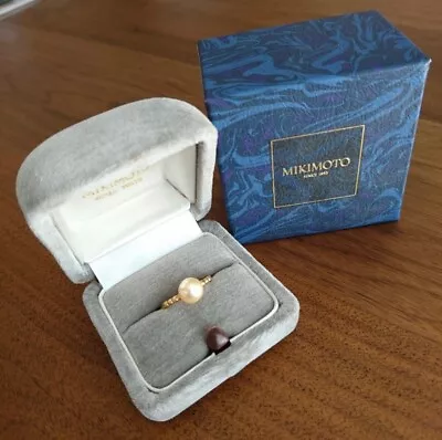 Unused! Mikimoto Pearl Ring 18K Yellow Gold 7.0mm Size 12 • $377