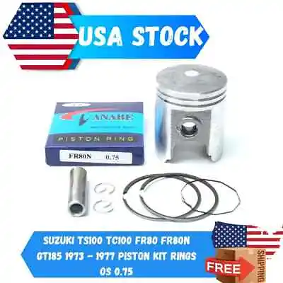 Suzuki TC100 TS100 DS100 FR80 GT185 1973-1977 Piston Kit Set Oversize 0.75 Nos • $42.90