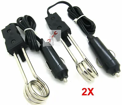 (2) 5  Water Heater 12V Portable Electric Immersion Element Boiler Coffee Water • $9.99