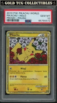 PSA 10 ⭐️ Pokemon Polish Pikachu - 2010 Japanese World Promo Graded Card • $250