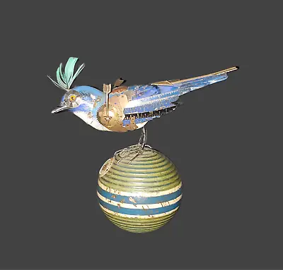 2013 Signed MULLANIUM Steampunk Blue Bird On Croquet Ball Figurine Jim & Tori Mu • $835