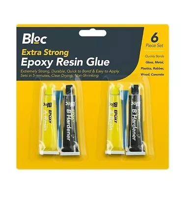 Epoxy Resin Glue Extra Strong Adhesive Super Bond Hardener Metal Plastic Wood 6P • £2.80