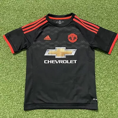 Manchester United Third Jersey 2015 Kids Youth Size Medium M Black Adidas • $27.49