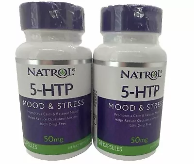 Lot Of 2 -Natrol 5-HTP Mood & Stress Support 50 Mg (30 Ct X 3 = 60Total) • $6.99