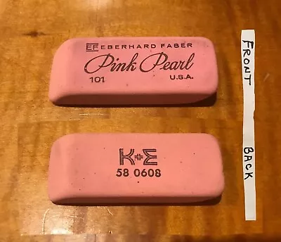 1  NOS VTG Keuffel Esser Eraser Eberhard Faber K&E Pink Pearl 101 Double Bevel • $19.99