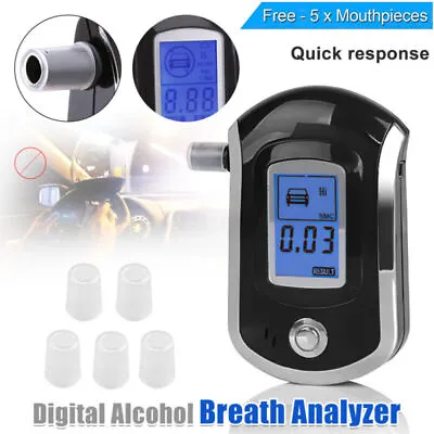 £9.79 • Buy Pro Digital LCD Police Breathalyzer Breath Test Alcohol Tester Analyzer Detector