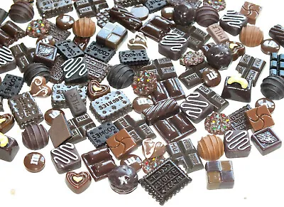 £4.99 • Buy FAKE Milk & Dark Chocolate & Cookie Candy Resin Flatback Cabochons Sweets Food