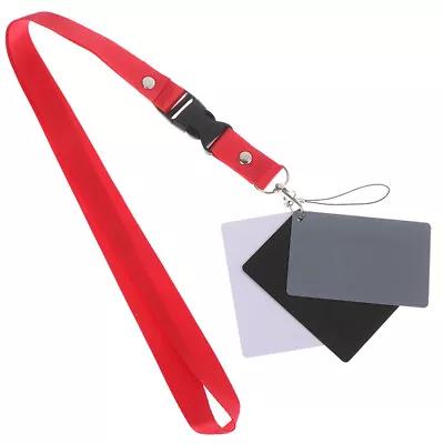 3 In 1 White Black 18% Gray Color Balance Cards Digital Grey Card & Neck StrH*QO • £3.86