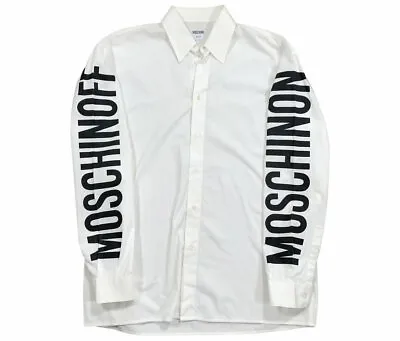 Vintage Moschino On/Off White / Black Button Down Shirt (Size XL) • $160