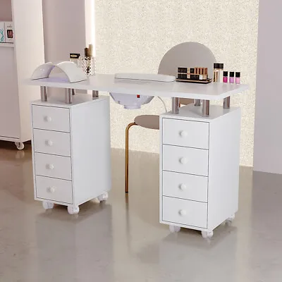 2/4/8 Drawers Cabinet Manicure Table Nail Beauty Salon Station Work Desk Mobile • £65.95