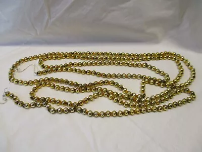 Vintage Mercury Gold Glass Bead Ornament Christmas Tree Garland • $12.99