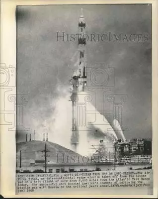 1960 Press Photo USAF Titan Missile Launched From Cape Canaveral Florida • $19.99