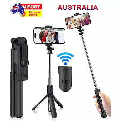 Selfie Stick Tripod With Detachable Wireless Remote For Phone IPhone Samsung • $17.59