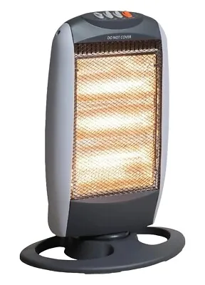 Oscillating Halogen Heater In Black 1200W With Instant Heat • £29.99