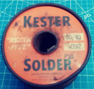 Vintage Kester #58  Resin Five  40/60 Solder 0.092 Large  Spool - 2# 11oz. • $55