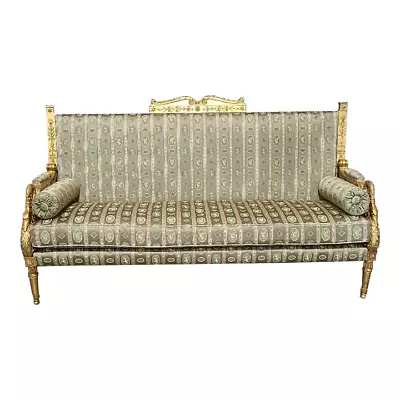 Napoleonic Gold Gilt Swan Sofa Empire Style New Lee Jofa Silk Fabric • $2099