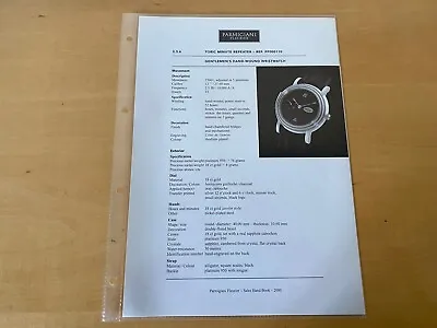 Catalog Sheet Parmigiani Fleurier Token Catalogue - Toric Minute Repeater • £22.27