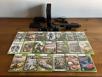 Xbox 360 E 500GB Kinect Bundle & 20 Xbox 360 Games Collection • $210