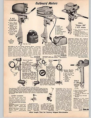 1967 PAPER AD 5 HP Clinton Eska Skipper 300 Neptune Mighty Mite Outboard Motor • $7.99