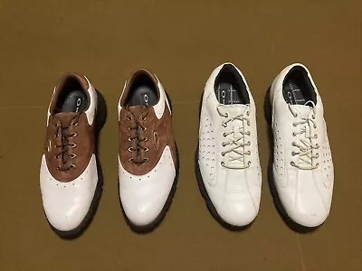 2 Pair OAKLEY Men’s Golf Shoes Brown & White 10.5 Free Shipping Nice Condition • $76