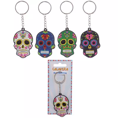 Day Of The Dead Mexican Sugar Candy Skull Keyring - FUNKY EVIL ZOMBIE GOTHIC EMO • £3.94