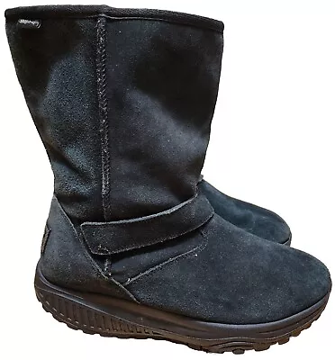 SKECHERS Women's Size 10 Shape Ups XF Bollard Black Fur Suede Winter Boots 24860 • $43.99