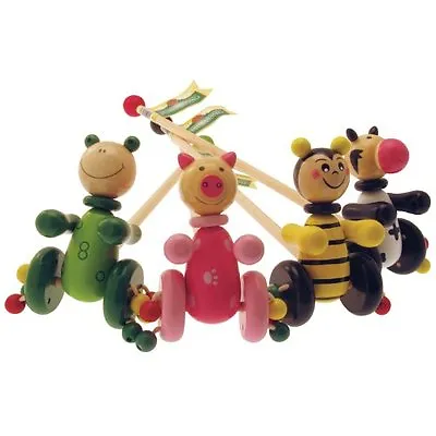 £11 • Buy Brand New House Of Marbles Wooden Push And Pull Along Toys Bee Pig Frog Cow