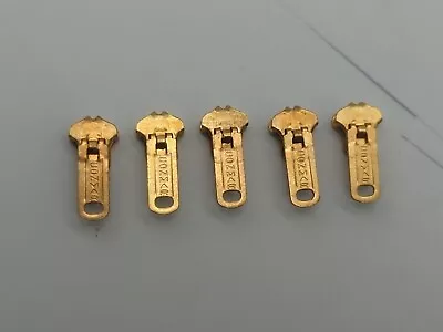 Vintage Lot Of 5 Conmar Brass Color Zipper Pull Pulls Tab Puller LOOK READ 03 • $16.99