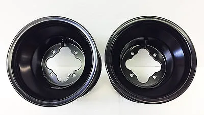 DWT Black A5 Rolled Lip ATV Rear Wheel PAIR 9  9x8 3+5 4/110 KFX400 KFX450R  • $189.95