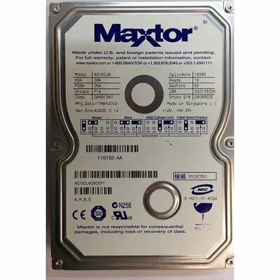 4G160J80805P1 - Maxtor 160GB 5400 RPM IDE 3.5  HDD • £55.81