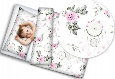 Baby Bedding Set 120x90 Pillowcase Duvet Cover 2pc Fit Cot Dream Catcher White • £12.99
