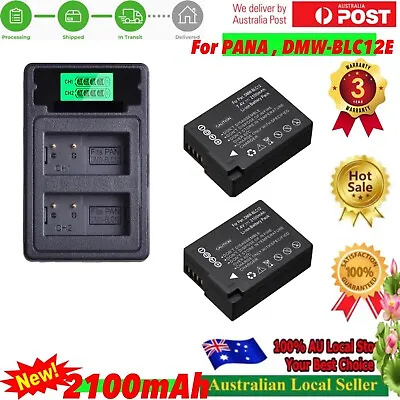 2x Battery +D Charger For Panasonic Lumix DMC G85FZ200FZ1000G5G6G7GH2GX8 • $69.90