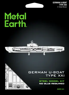 Fascinations Metal Earth German U-Boat Type XXI 3D Laser Cut Model Kit MMS121 • $10.95