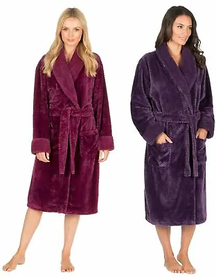 Ladies Soft Feel Waffle Embossed Shawl Collar Dressing Gown Wrap With Tie Belt • £18.99