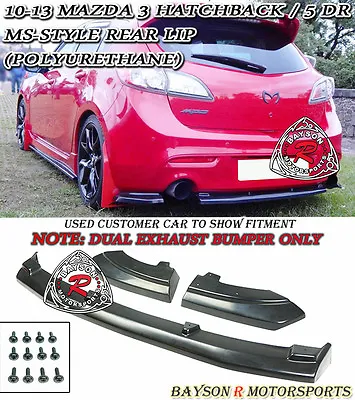 $95.99 • Buy Fits 10-13 Mazda 3 5dr MS-Style Rear Lip (Dual Exhaust)
