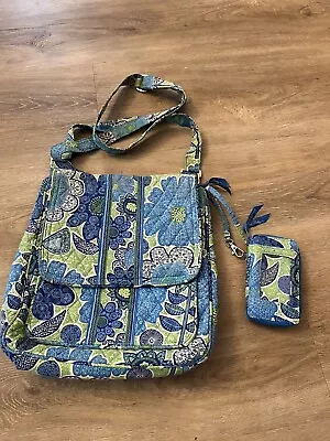 Vera Bradley Crossbody Messenger Bag & All In One Wristlet Doodle Daisy PREOWNED • $40