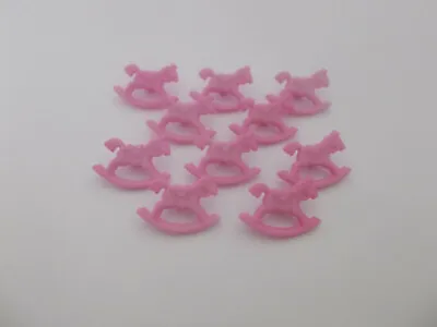 6 X Pink Nylon Rocking Horse Shaped Buttons 28mm Novelty Buttons Shank Buttons  • £1.18