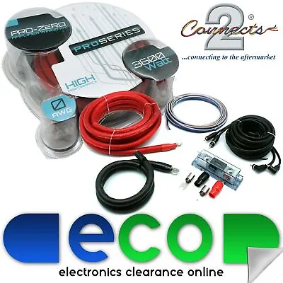 £79.99 • Buy T1 Audio T1-35-0AWG 3600 Watt Complete 0 Awg Gauge Car Amplifier Amp Wiring Kit
