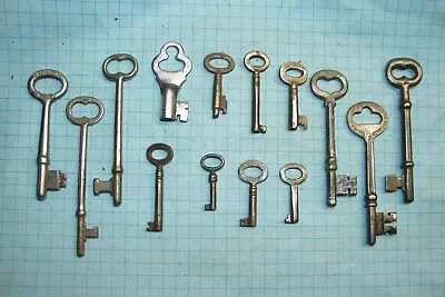 $16.01 • Buy 14 Antique Skeleton, Furniture, Barrel, Cabinet And Old Lock Keys