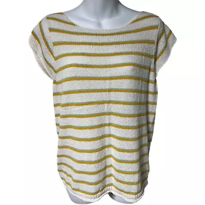 Madewell Marin Sweater Tee Shirt Too Smallwood Stripe Size Medium Terrycloth • $21.24