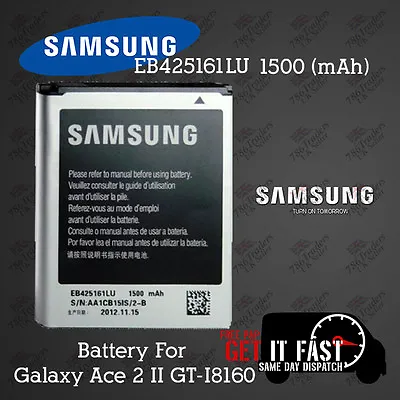 100% New Battery Samsung Galaxy Ace2 Gt-i8160 Eb-425161lu 1500 Mah 3pin Mfg 2018 • £5.49